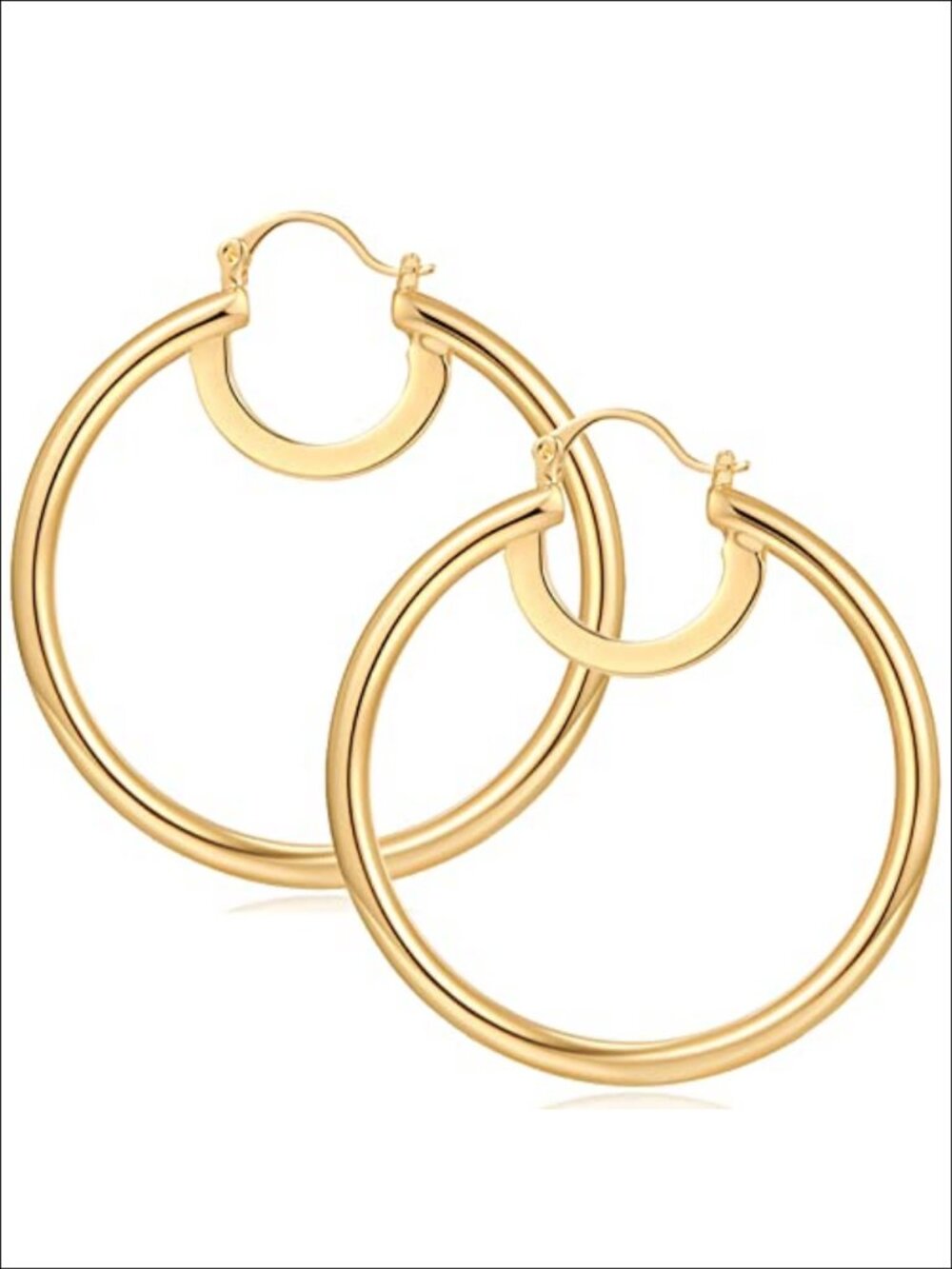 Large Hoop Earrings for Women Chunky Statement 18K Yellow Gold Plated Vintage